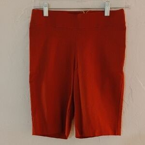 Red Bermuda Shorts Casual Cotton Blend